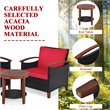 Costway 3-piece Rattan Patio Furniture Set with Wood Frame in Red