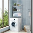 Costway 3-Tier Over The Toilet Metal Towel Rack Storage Organizer in Silver