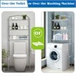 Costway 3-Tier Over The Toilet Metal Towel Rack Storage Organizer in Silver