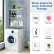Costway 3-Tier Over The Toilet Metal Towel Rack Storage Organizer in Silver