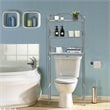 Costway 3-Tier Over The Toilet Metal Towel Rack Storage Organizer in Silver