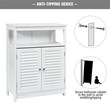 Costway Wood Bathroom Storage Floor Cabinet with Double Shutter Door in White