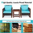 Costway 3-piece Rattan Patio Wicker Furniture Set with Square Table in Turquoise