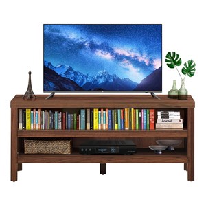 Costway Engineered Wood TV Stand Console for TV up to 45&quot in Walnut