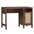 Costway Contemporary Wood Computer Desk with Storage Cabinet in Walnut