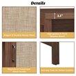 Costway Contemporary Wood Computer Desk with Storage Cabinet in Walnut