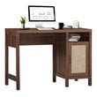 Costway Contemporary Wood Computer Desk with Storage Cabinet in Walnut