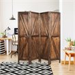Costway 4-panel Wood Folding Room Divider with V-shaped Design in Brown