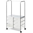 Costway 6-drawer Steel and PP Rolling Storage Cart with Hanging Bar in Clear