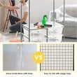 Costway 6-drawer Steel and PP Rolling Storage Cart with Hanging Bar in Clear
