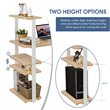 Costway Engineered Wood Computer Desk with Adjustable Bookshelf in Natural