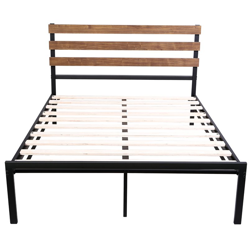 Costway Contemporary Metal Full Size Platform Bed Frame in Black