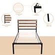 Costway Contemporary Metal Twin Size Platform Bed Frame in Black