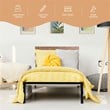 Costway Contemporary Metal Twin Size Platform Bed Frame in Black