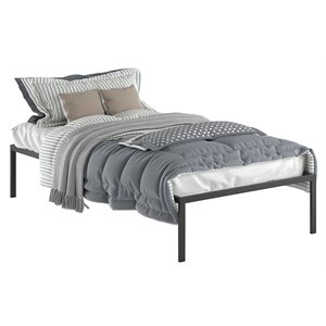 Costway 14&quot Contemporary Heavy Duty Metal Platform Bed Frame in Black