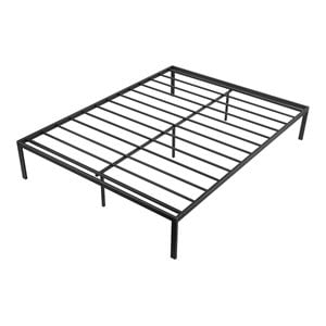 Costway 14&quot Contemporary Heavy Duty Metal Queen Platform Bed Frame in Black