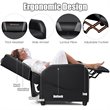 Costway Contemporary Faux Leather Massage Gaming Recliner Chair in Gray