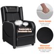 Costway Contemporary Faux Leather Massage Gaming Recliner Chair in Gray