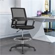 Costway Mesh and Sponge Adjustable Height Drafting Chair with Footrest in Black