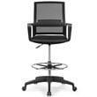 Costway Mesh and Sponge Adjustable Height Drafting Chair with Footrest in Black