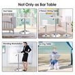 Costway Round Height Adjustable 360-degree Swivel Bistro Bar Table in White