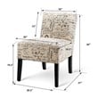 Costway Sponge Accent Armless Chair with Solid Wood Legs in Beige