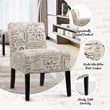 Costway Sponge Accent Armless Chair with Solid Wood Legs in Beige