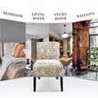 Costway Sponge Accent Armless Chair with Solid Wood Legs in Beige