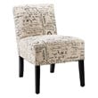 Costway Sponge Accent Armless Chair with Solid Wood Legs in Beige