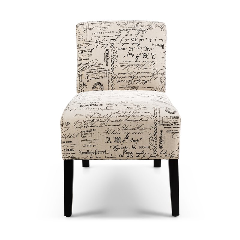 Costway Sponge Accent Armless Chair with Solid Wood Legs in Beige (Set of 2)