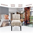 Costway Sponge Accent Armless Chair with Solid Wood Legs in Beige (Set of 2)