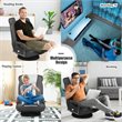 Costway Swivel Gaming Floor Chair with Foldable Adjustable Backrest in Gray
