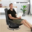 Costway Swivel Gaming Floor Chair with Foldable Adjustable Backrest in Gray