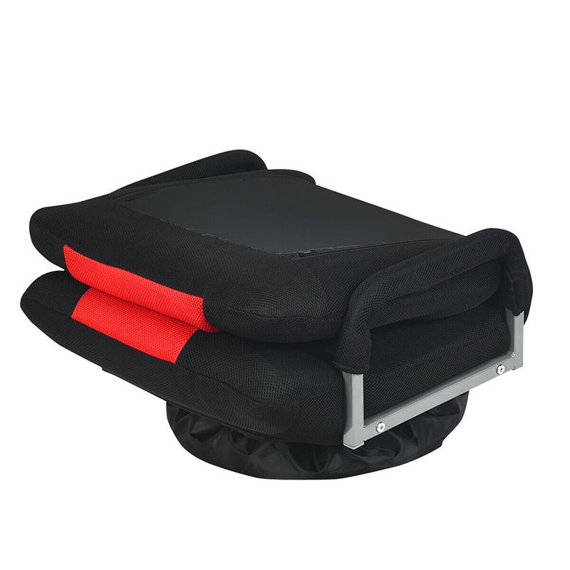Costway Swivel Gaming Floor Chair with Foldable Adjustable Backrest in Red