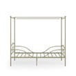 Costway Metal Twin Size Canopy Bed Frame with 4 Poster Steel Slats in Gold
