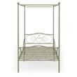 Costway Metal Twin Size Canopy Bed Frame with 4 Poster Steel Slats in Gold