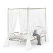 Costway Metal Twin Size Canopy Bed Frame with 4 Poster Steel Slats in Gold