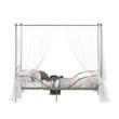 Costway Metal Twin Size Canopy Bed Frame with 4 Poster Steel Slats in Gold
