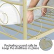 Costway Metal Twin Size Canopy Bed Frame with 4 Poster Steel Slats in Gold