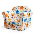 Costway Contemporary Eucalyptus and Velvet Elephant Kids Sofa in Multi-Color