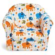 Costway Contemporary Eucalyptus and Velvet Elephant Kids Sofa in Multi-Color