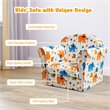 Costway Contemporary Eucalyptus and Velvet Elephant Kids Sofa in Multi-Color