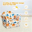 Costway Contemporary Eucalyptus and Velvet Elephant Kids Sofa in Multi-Color