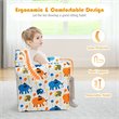 Costway Contemporary Eucalyptus and Velvet Elephant Kids Sofa in Multi-Color