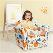 Costway Contemporary Eucalyptus and Velvet Elephant Kids Sofa in Multi-Color