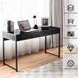 Costway 2-drawer Contemporary Engineered Wood Computer Desk in Black