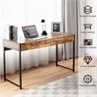 Costway 2-drawer Contemporary Engineered Wood Computer Desk in Antique Brown