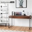 Costway 2-drawer Contemporary Engineered Wood Computer Desk in Brown