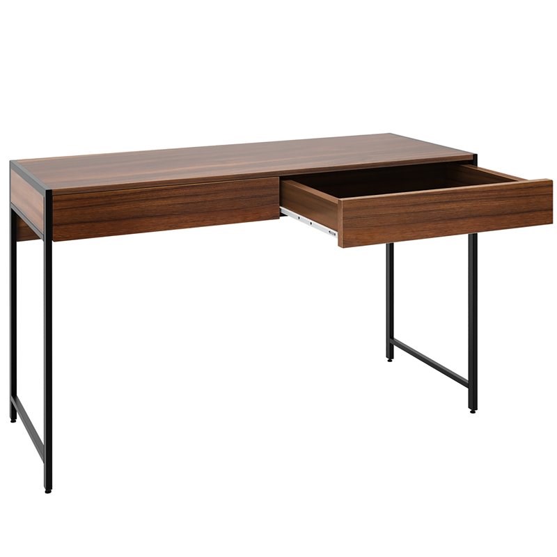 Costway 2-drawer Contemporary Engineered Wood Computer Desk in Brown