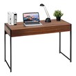 Costway 2-drawer Contemporary Engineered Wood Computer Desk in Brown